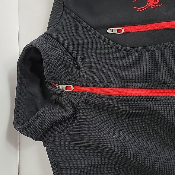 Spyder Men's Black Red Long Sleeve Zip Up Jacket, S - Picture 6 of 9